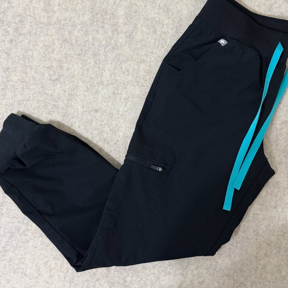 FIGS Black Jogger Scrub Pants XS Technical Collection Medical Nurse - Picture 2 of 16